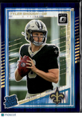 Tyler Shough 2025 Optic Rated Rookie Purple Shock Prizm New Orleans Saints