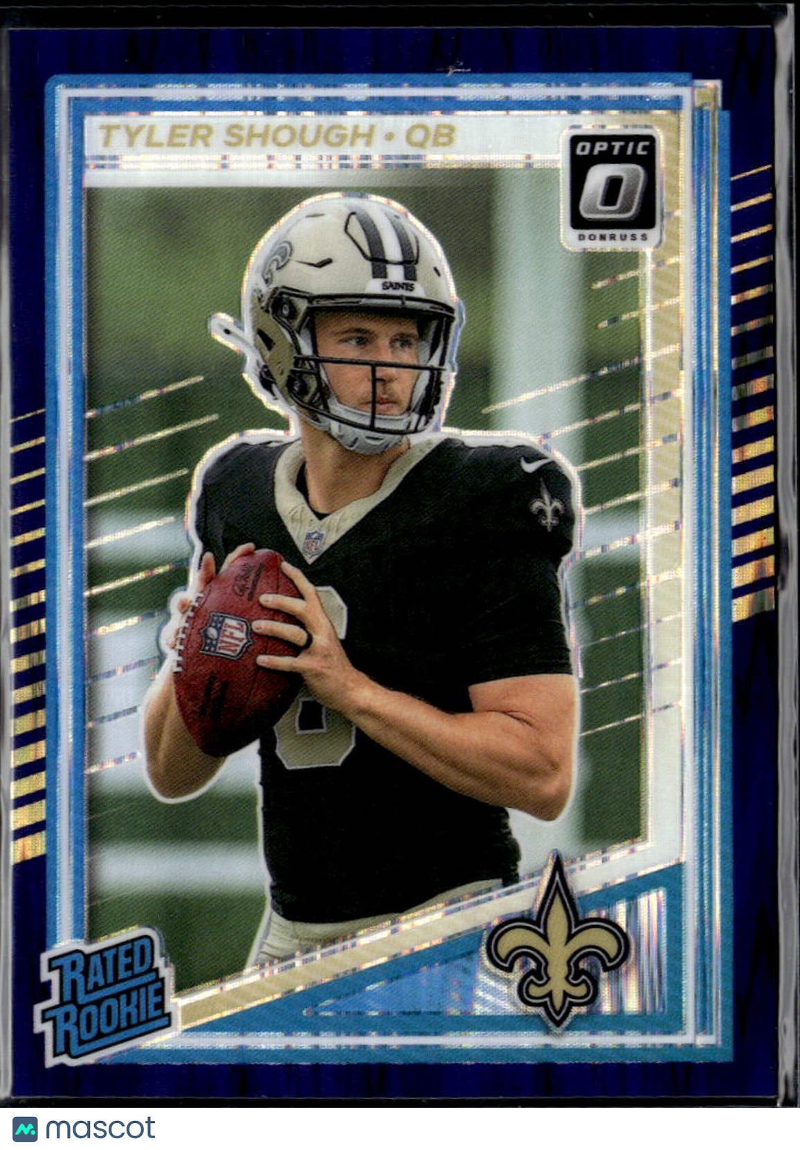 Tyler Shough 2025 Optic Rated Rookie Purple Shock Prizm New Orleans Saints
