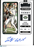 Zach Wilson 2023 Panini Contenders Football Veteran Ticket Auto New York Jets