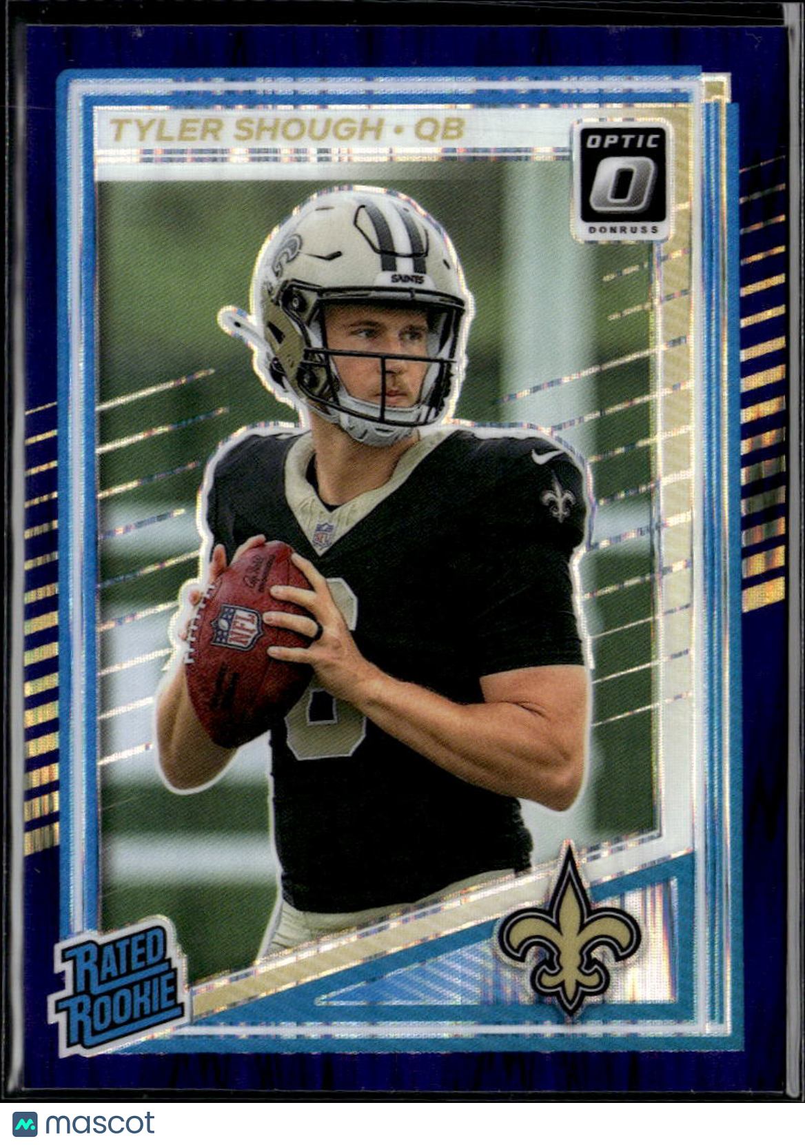 Tyler Shough 2025 Optic Rated Rookie Purple Shock Prizm New Orleans Saints