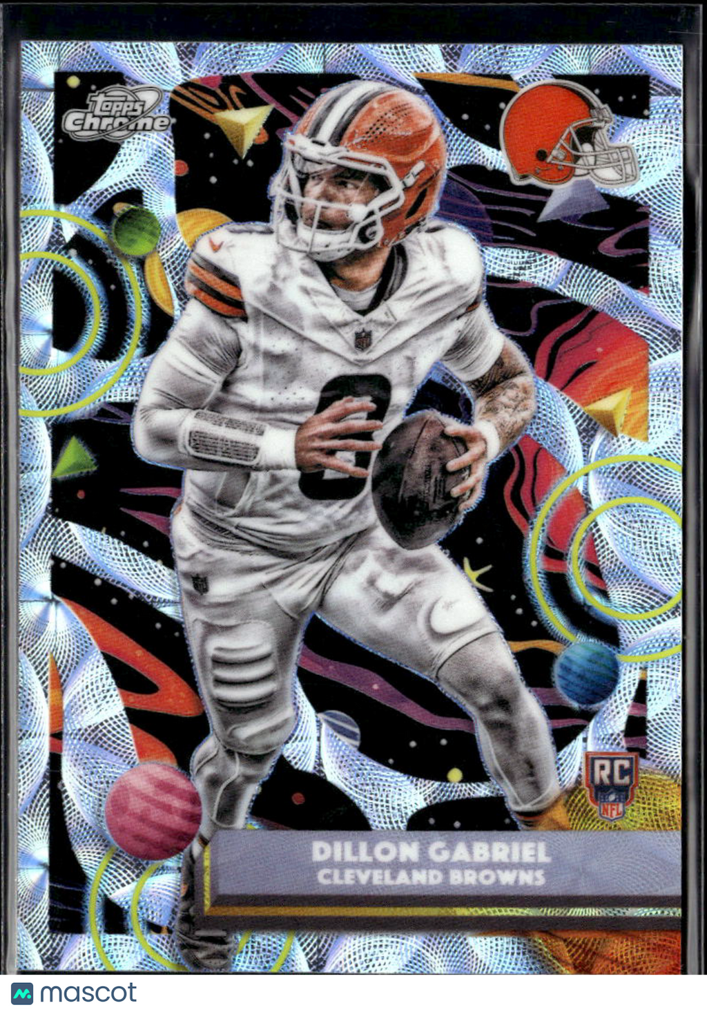 Dillon Gabriel 2025 Topps Chrome Cosmic Nucleus Refractor SSP RC Browns