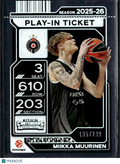 Miikka Muurinen 2025 Contenders Play-In Ticket RC 135/299 Partizan Belgrade