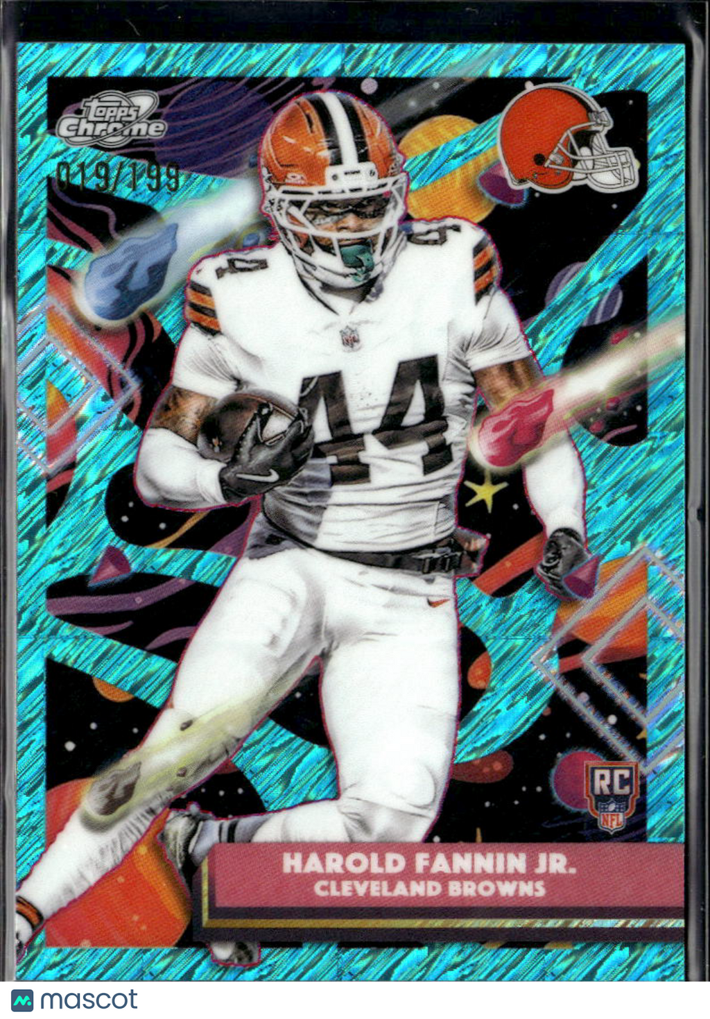 Harold Fannin Jr. 2025 Topps Chrome Cosmic RC Aqua Shimmer 19/199 Browns