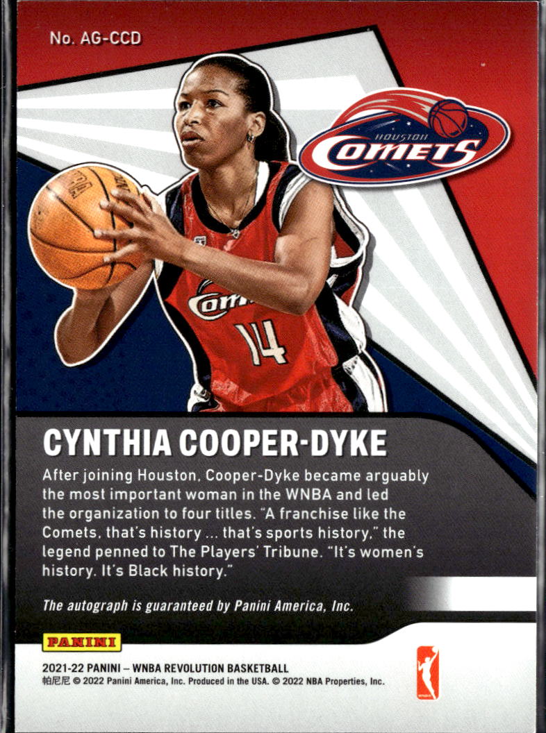 Cynthia Cooper-Dyke 2021-22 Revolution WNBA Auto Autograph Houston Comets