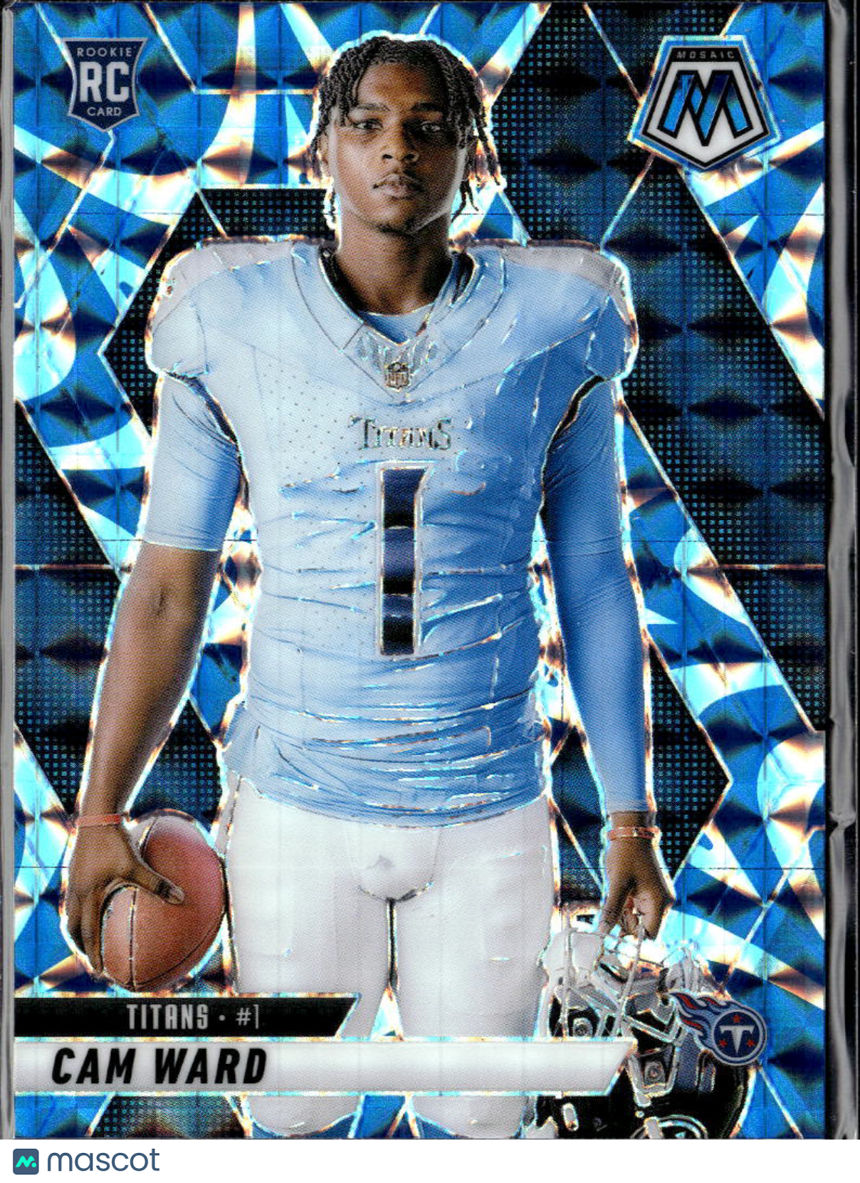Cam Ward 2025 Mosaic Blue Reactiv No Helmet SSP RC Rookie Tennessee Titans