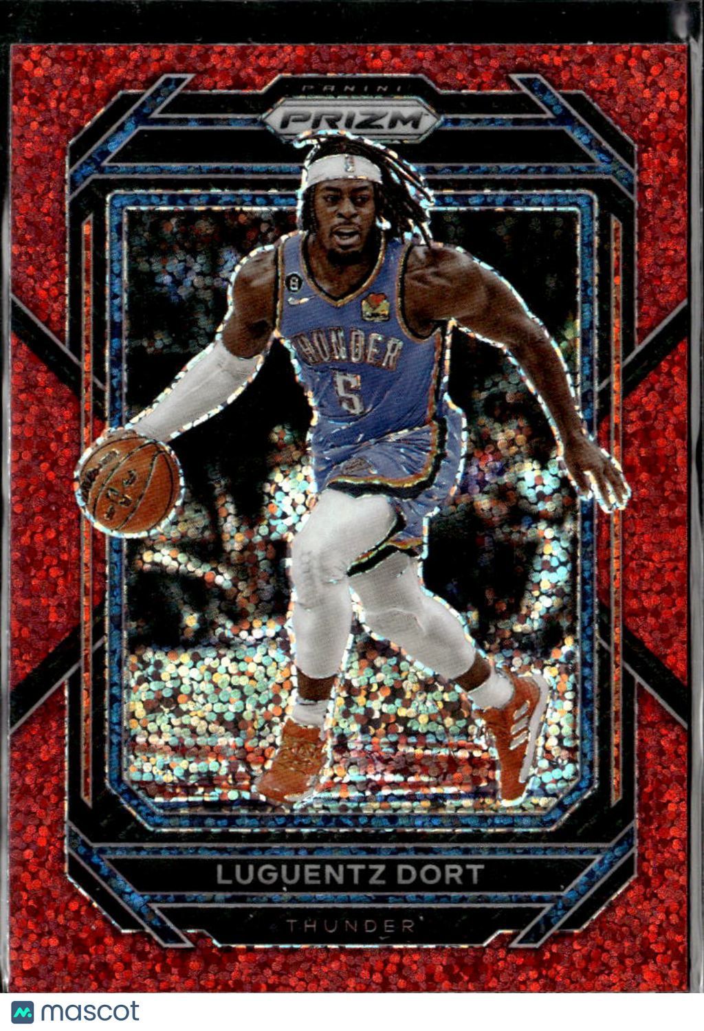 Luguentz Dort 2022-23 Prizm Red Sparkle SSP Oklahoma City Thunder