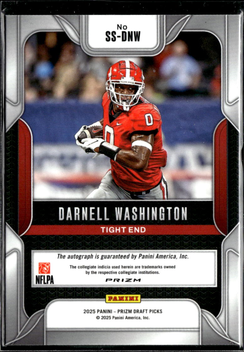 Darnell Washington 2025 Prizm Draft Picks Auto Autograph RC Georgia Bulldogs