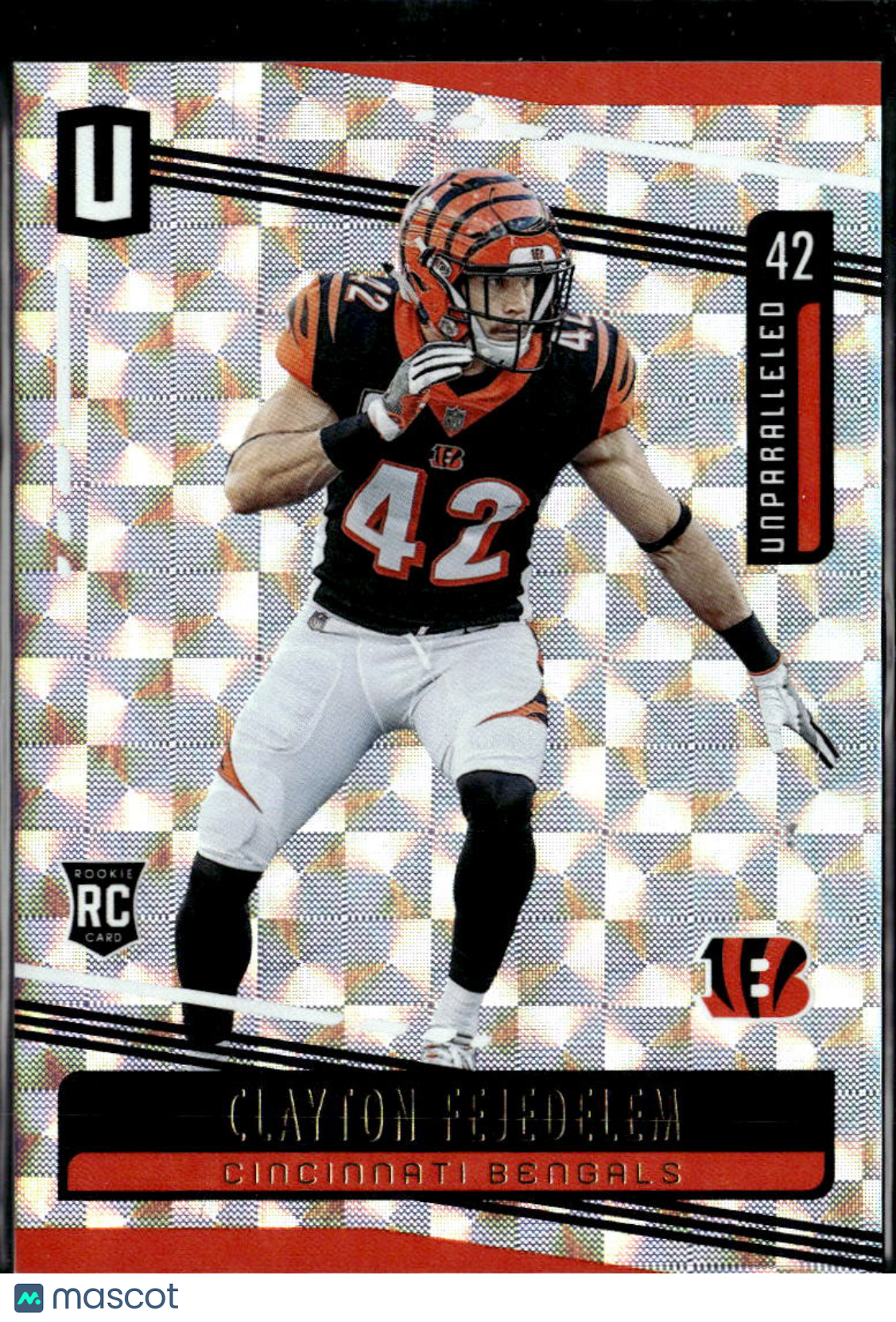 Clayton Fejedelem 2019 Unparalleled RC Rookie Hyper 23/25 Cincinnati Bengals