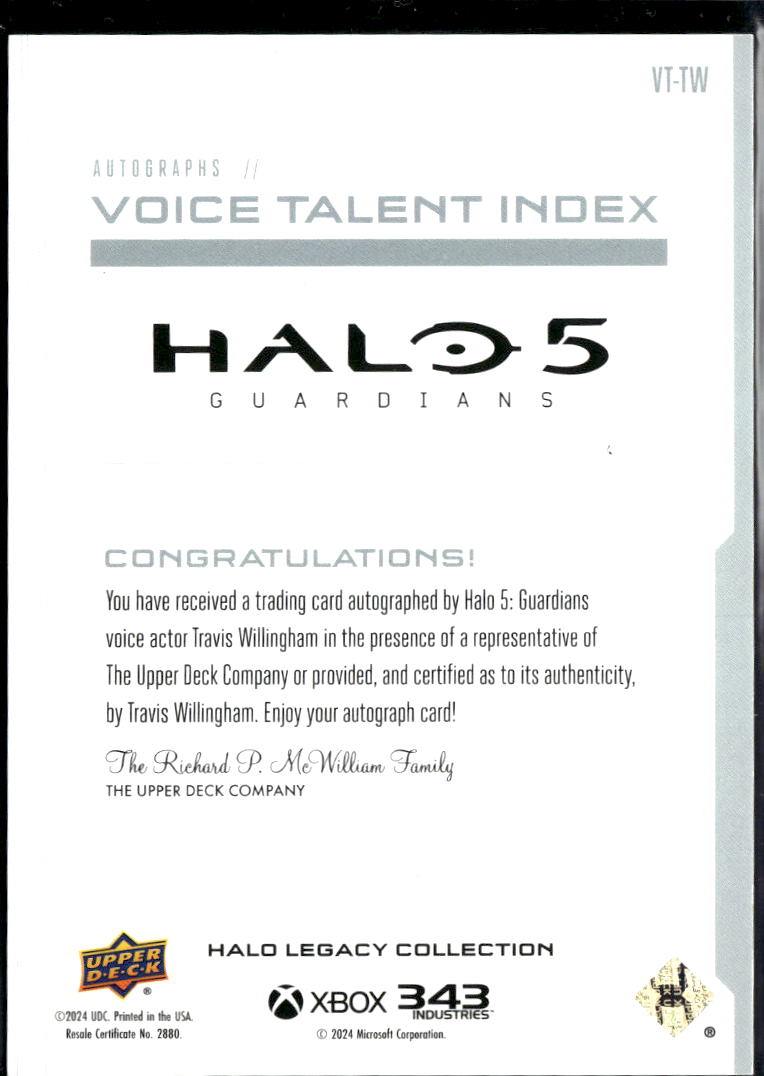 Travis Willingham as Jul 'Mdama 2024 Upper Deck Halo Auto Autograph