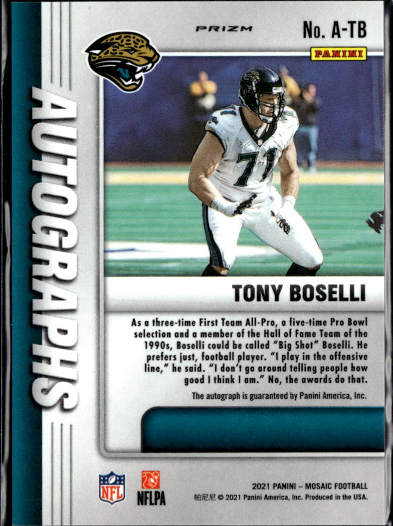 Tony Boselli 2021 Mosaic Auto Autograph HOF Jacksonville Jaguars