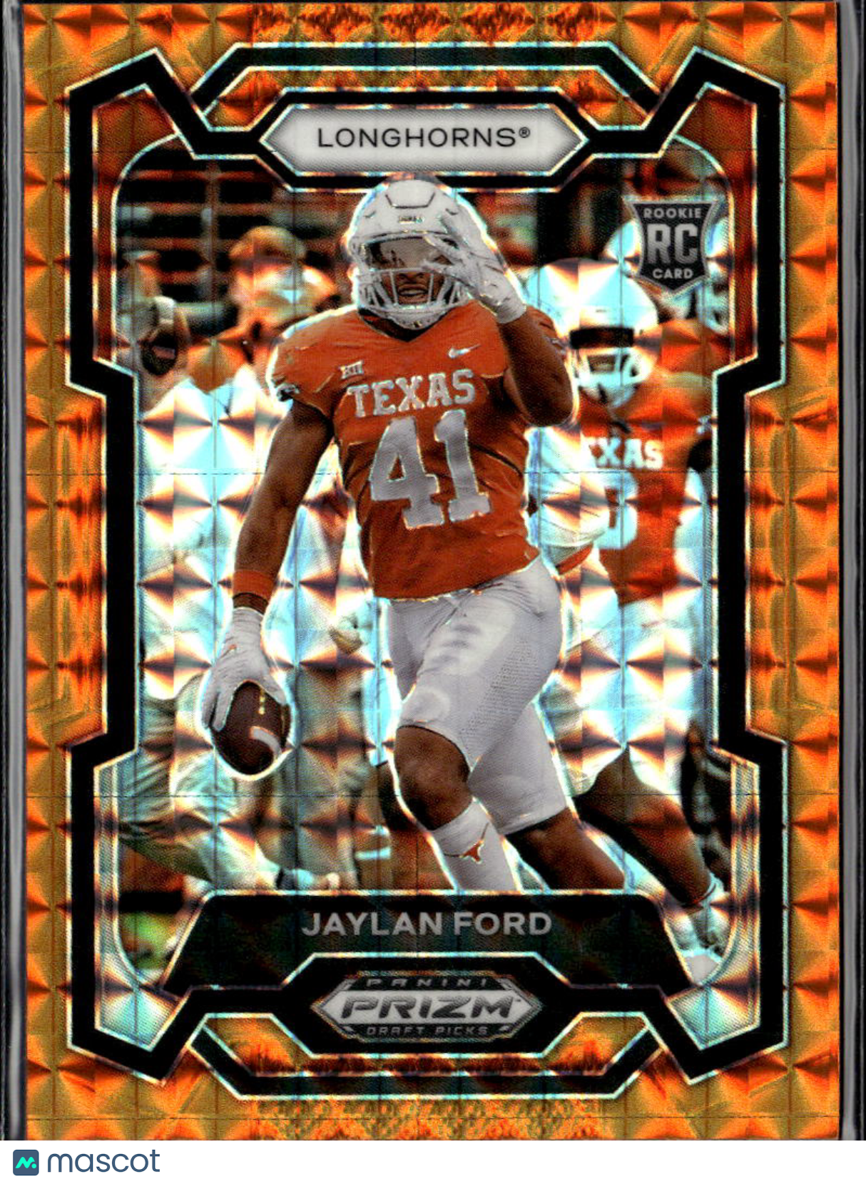 Jaylan Ford 2024Prizm Draft Picks Orange Pulsar RC 17/39 Texas Longhorns