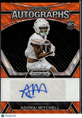 Adonai Mitchell 2024 Prizm Draft Auto Autograph Orange RC 73/75 Texas Longhorns