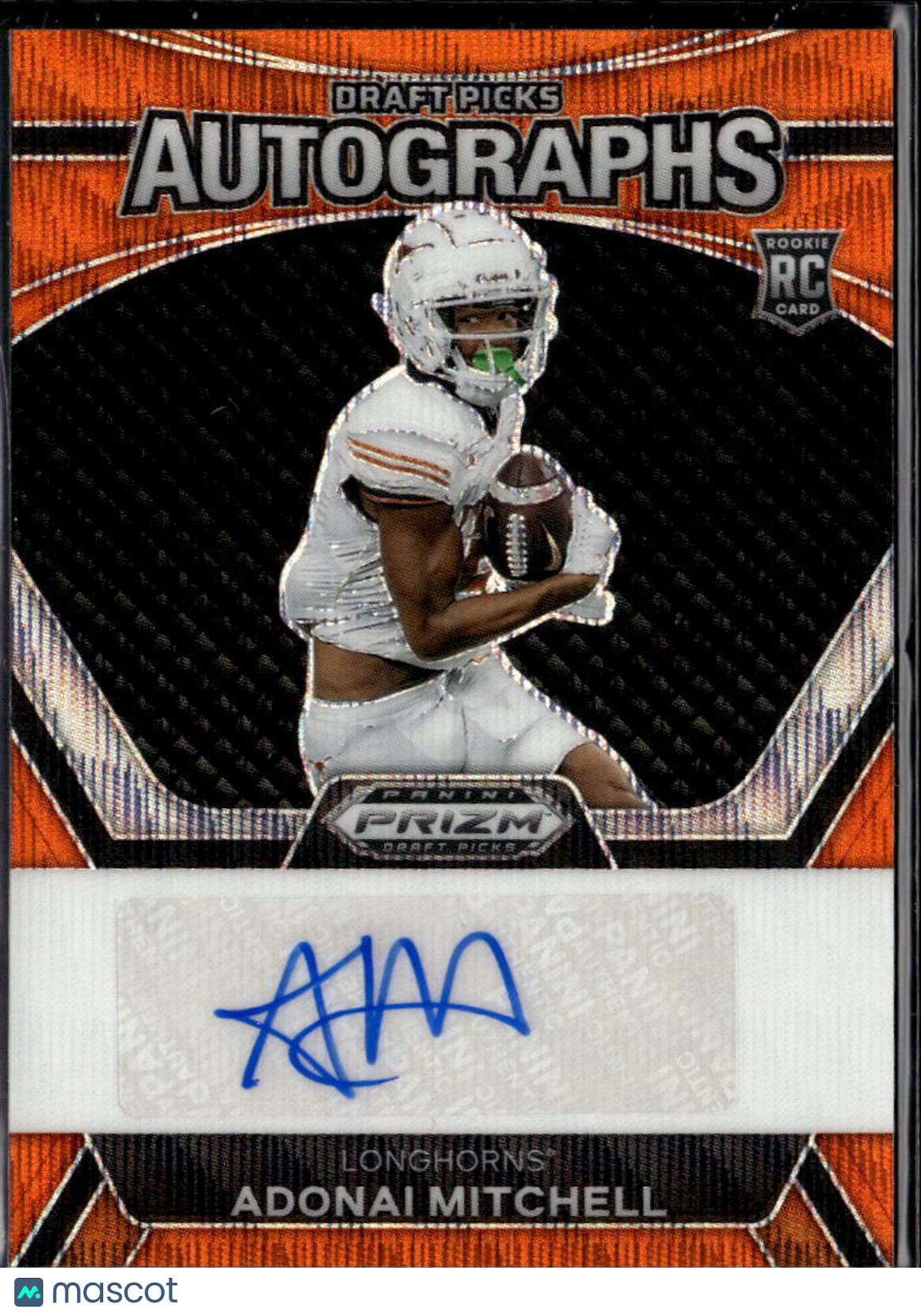 Adonai Mitchell 2024 Prizm Draft Auto Autograph Orange RC 73/75 Texas Longhorns