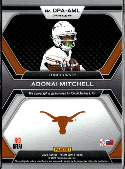 Adonai Mitchell 2024 Prizm Draft Auto Autograph Orange RC 73/75 Texas Longhorns