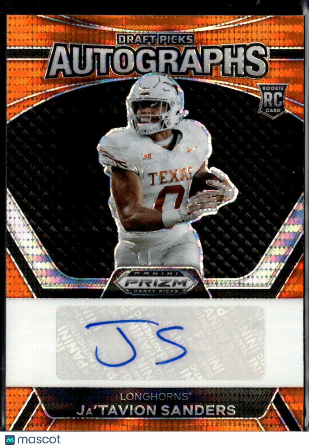 Ja'Tavion Sanders 2024 Prizm Draft Auto Autograph Orange RC /49 Texas Longhorns