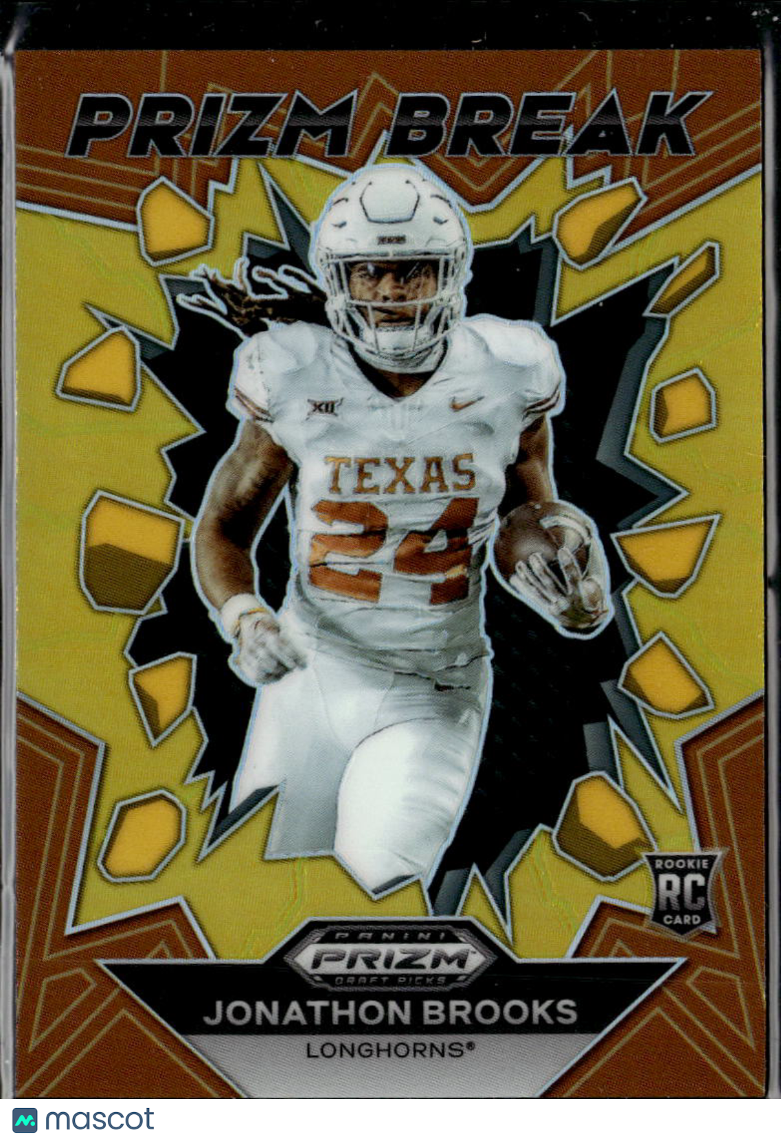 Jonathon Brooks 2024 Prizm Draft Picks Break GOLD Prizm RC 8/10 Texas Longhorns