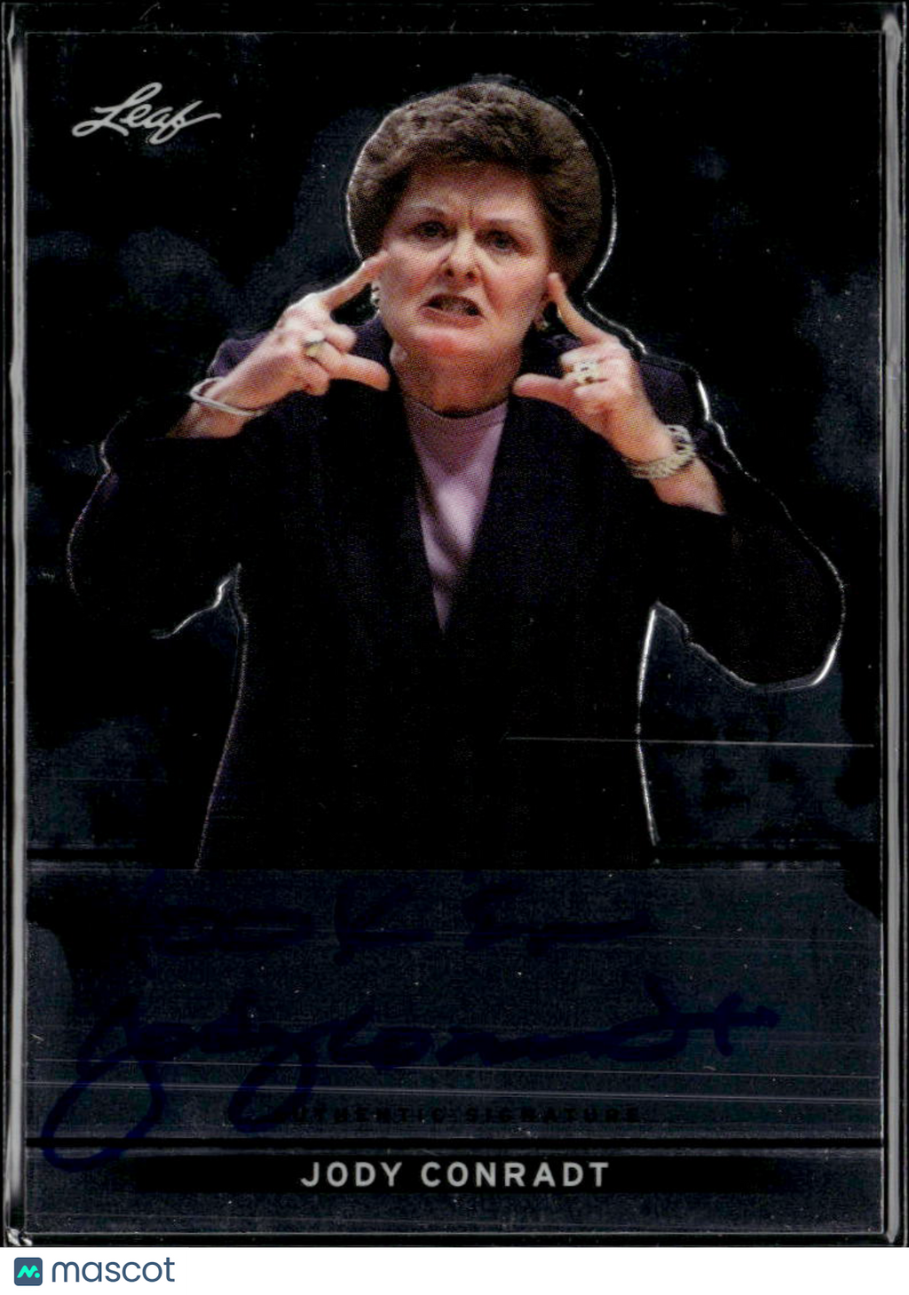 Jody Conradt 2013 Leaf Metal Inscription Hookem Auto Autograph Texas Longhorns
