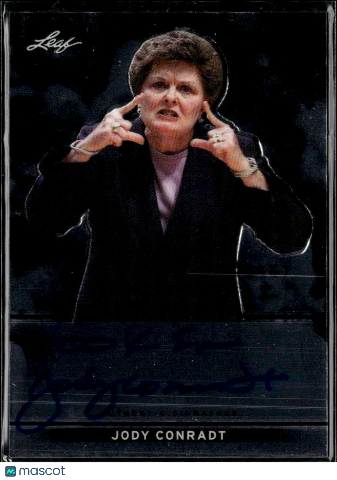 Jody Conradt 2013 Leaf Metal Inscription Hookem Auto Autograph Texas Longhorns