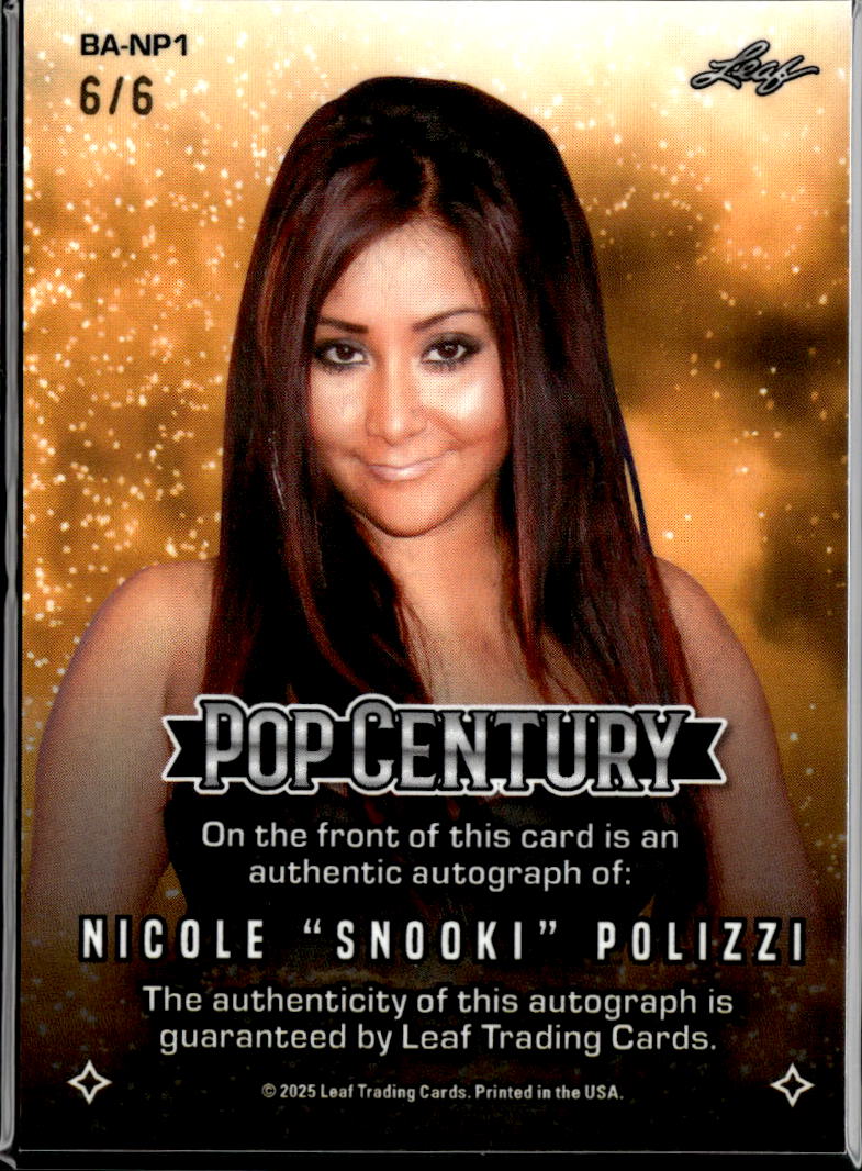 Nicole "Snooki" Polizzi 2025 Leaf Pop Century Auto Autograph 6/6