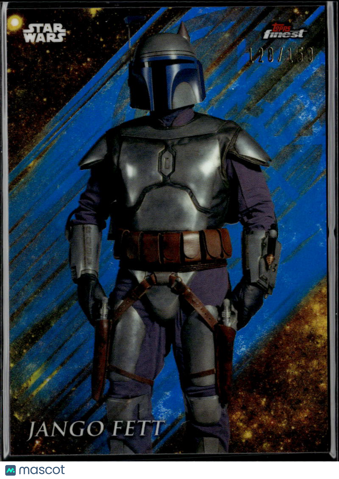 Jango Fett 2018 Topps Finest Star Wars Blue Refractor 120/150 #52