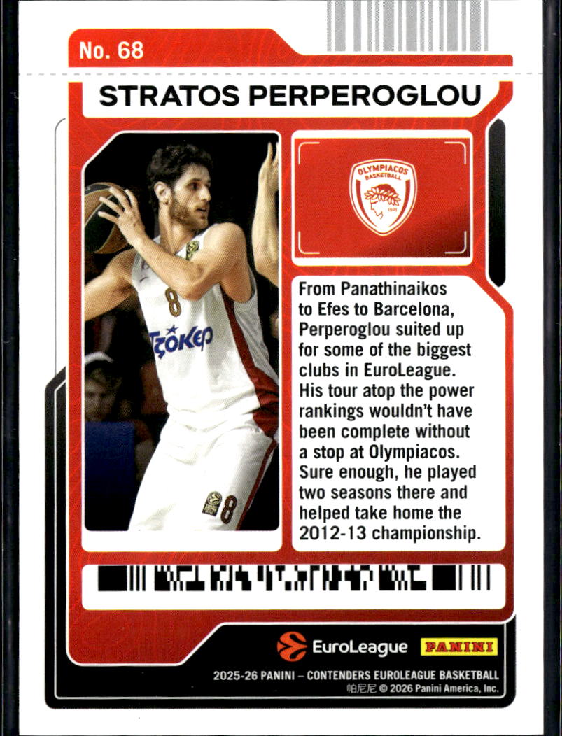 Stratos Perperoglou 2026 Contenders EuroLeague Cracked Ice 1/25 Olympiacos