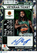 Mathias Lessort 2026 Contenders Auto Autograph Cracked Ice 23/25 BC Aktor
