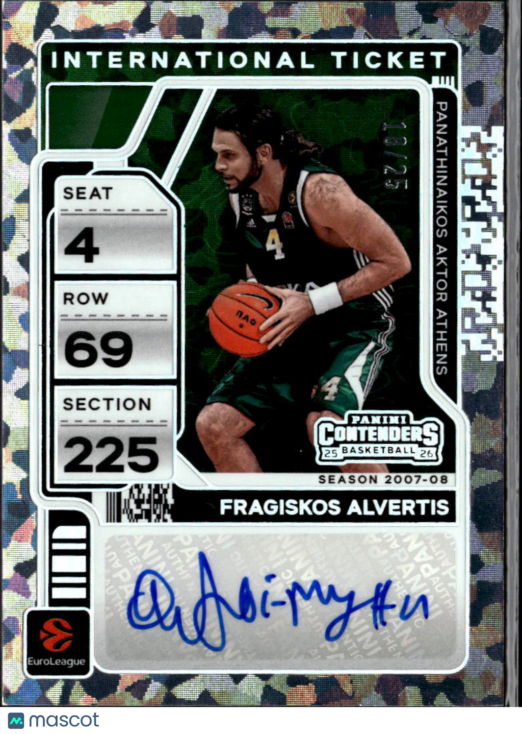Fragiskos Alvertis 2026 Contenders Auto Autograph Cracked Ice 18/25 Aktor Athens