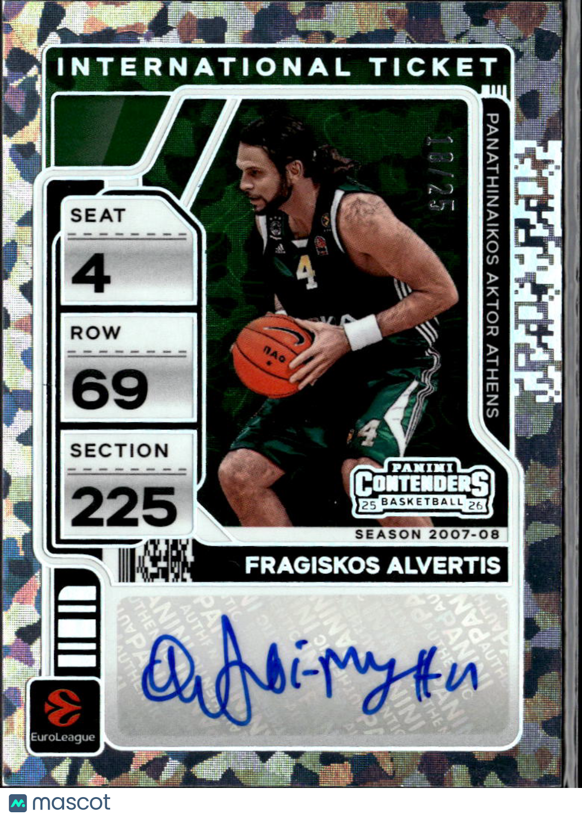 Fragiskos Alvertis 2026 Contenders Auto Autograph Cracked Ice 18/25 Aktor Athens