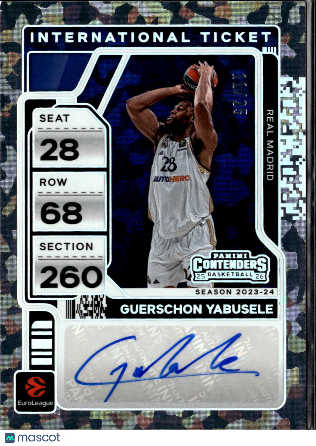 Guerschon Yabusele 2026 Contenders EuroLeague Auto Autograph Cracked Ice 11/25