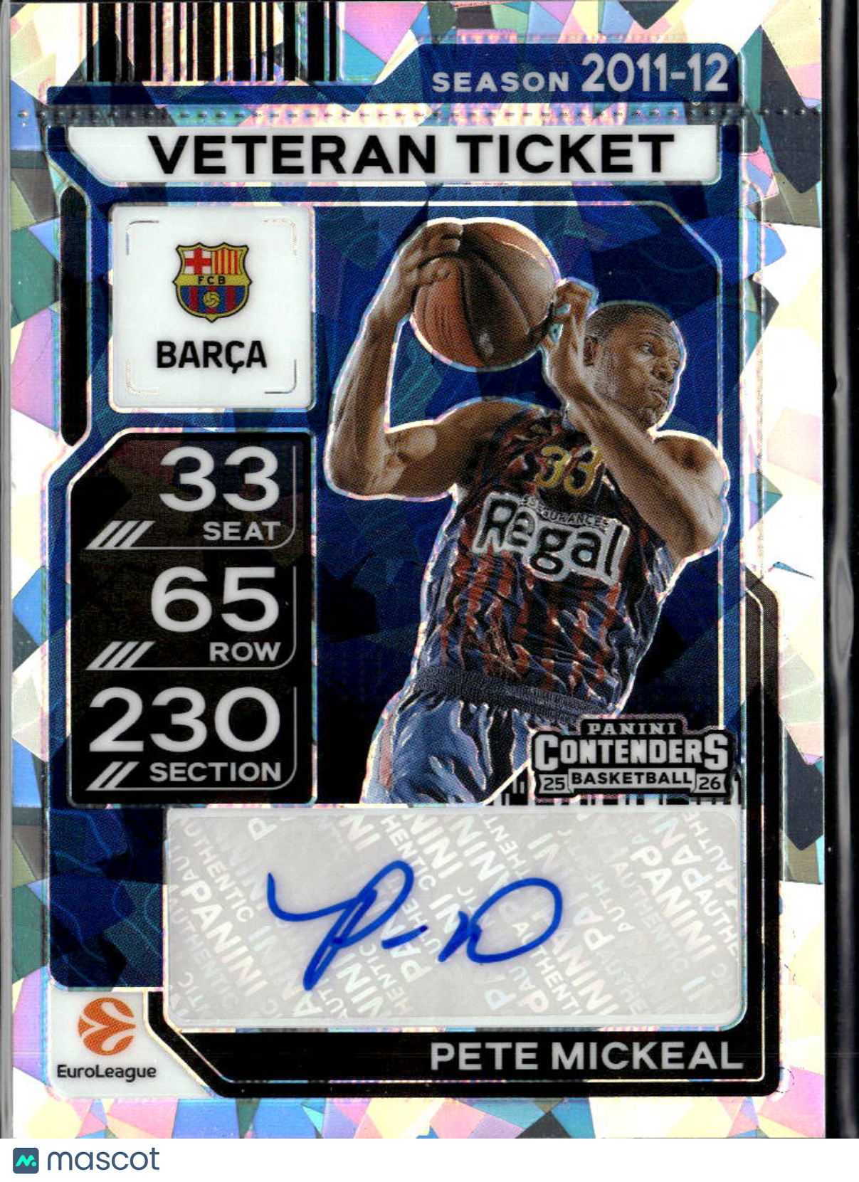 Pete Mickeal 2026 Contenders Auto Autograph Cracked Ice 8/23 FC Barcelona