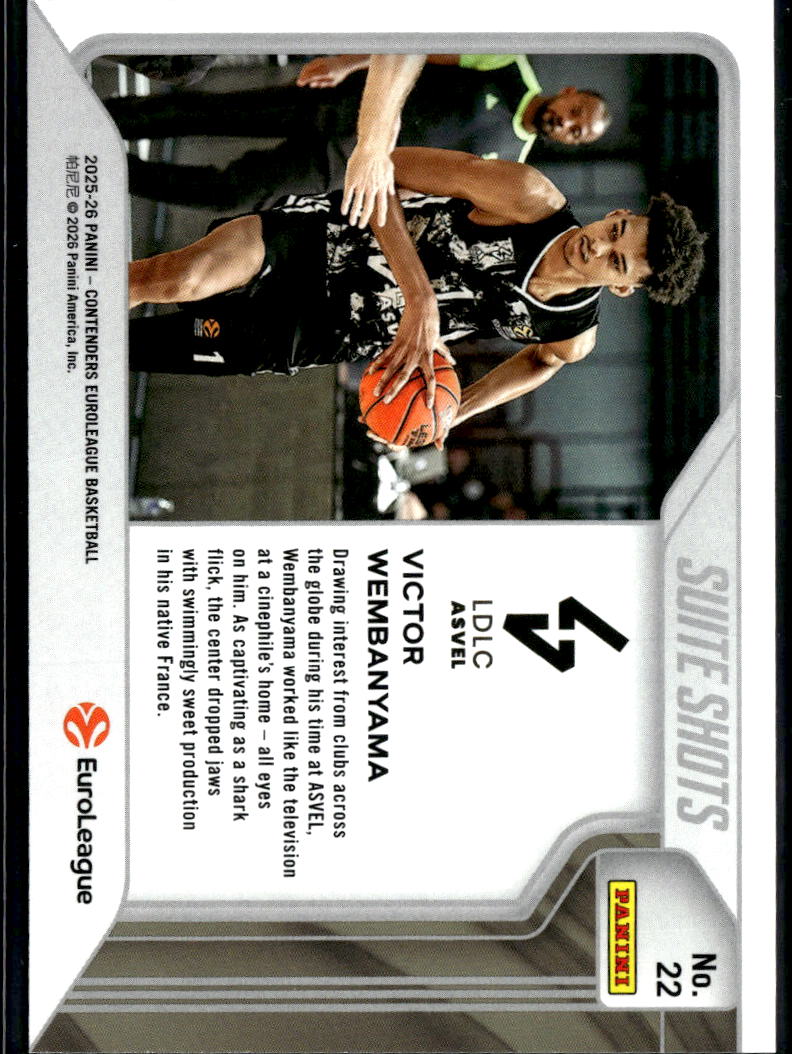 Victor Wembanyama 2026 Contenders Suite Shots 108/199 Spurs Villeurbanne