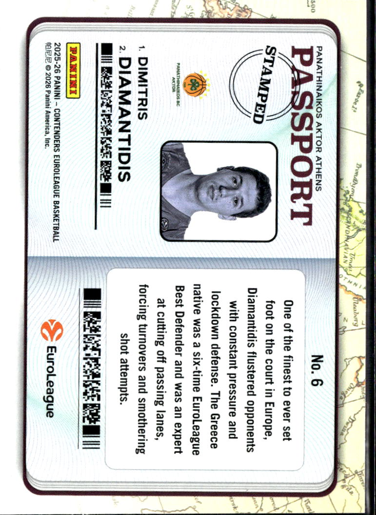 Dimitris Diamantidis 2026 Contenders EuroLeague Passport CASE HIT Aktor Athens