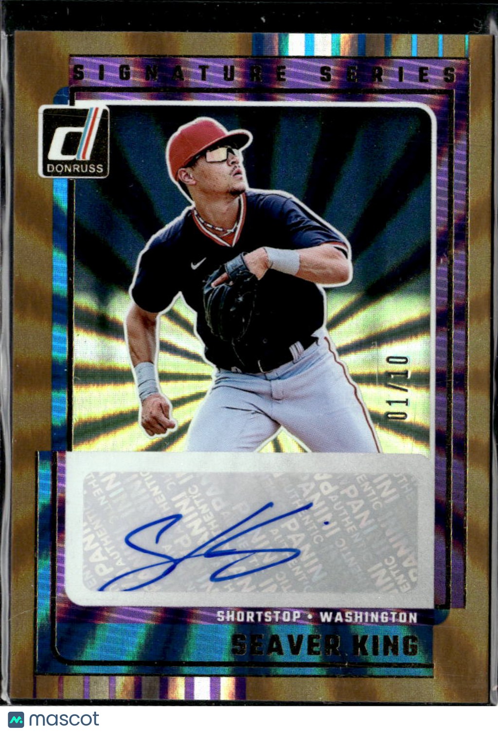 Seaver King 2025 Donruss Auto Autograph GOLD 1/10 Washington Nationals