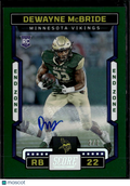 Dewayne McBride 2023 Score End Zone Green RC Auto Autograph 2/2 Vikings