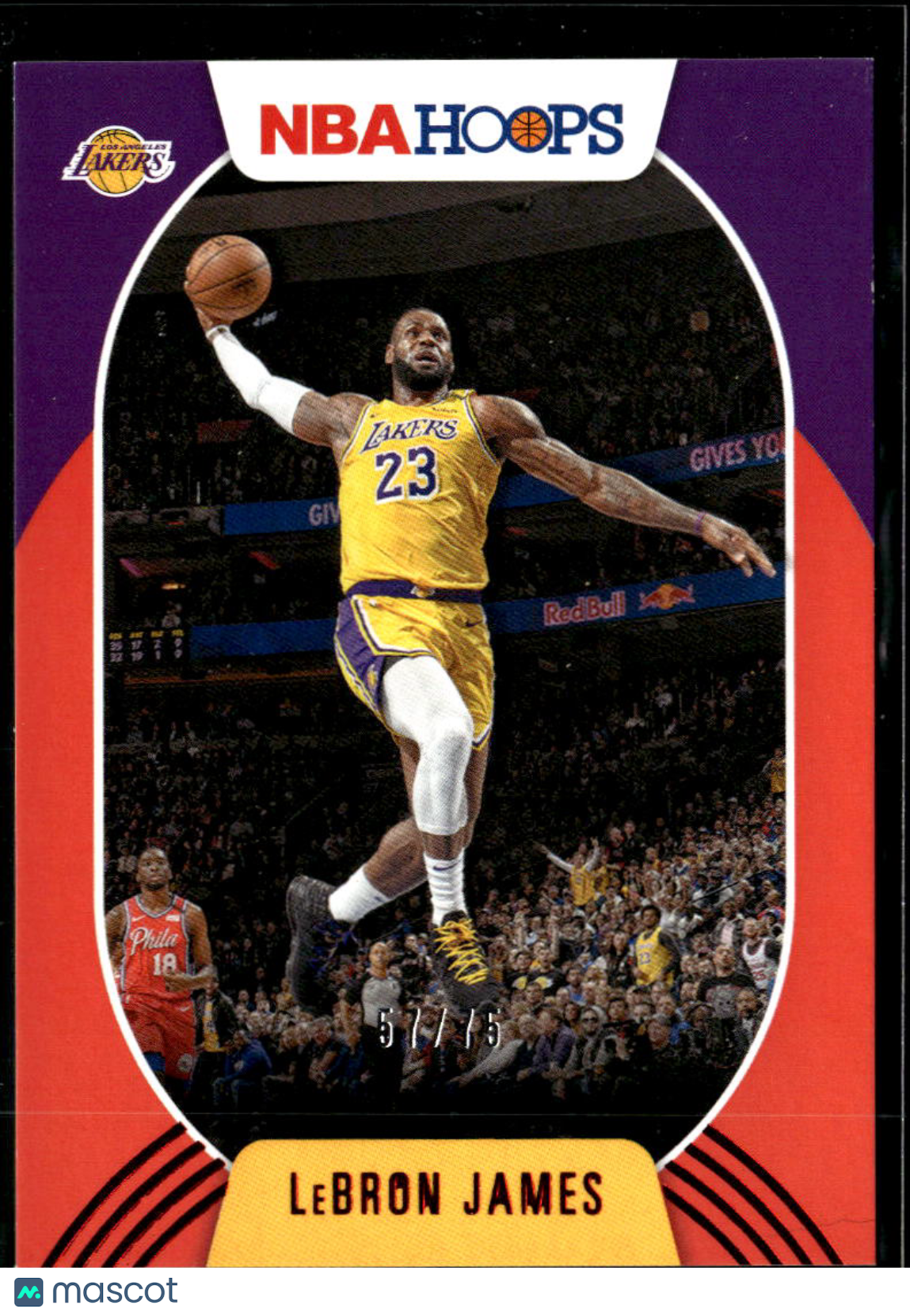 LeBron James 2020-21 NBA Hoops Red Parallel 57/75 Los Angeles Lakers