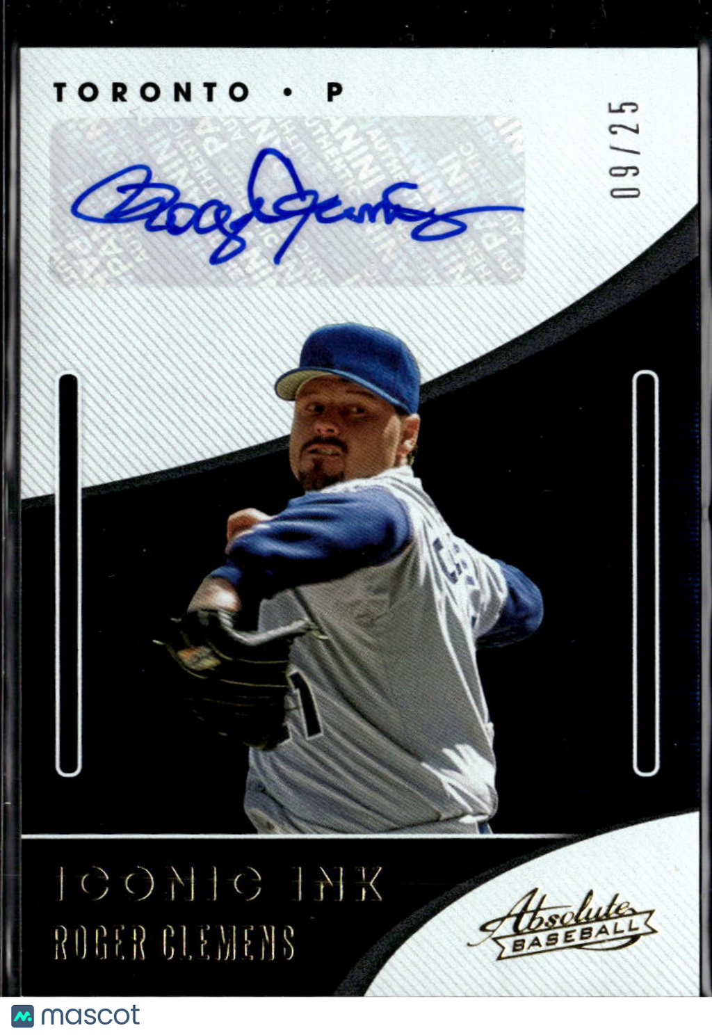 Roger Clemens 2021 Absolute Iconic Ink Auto Autograph 9/25 Toronto Blue Jays