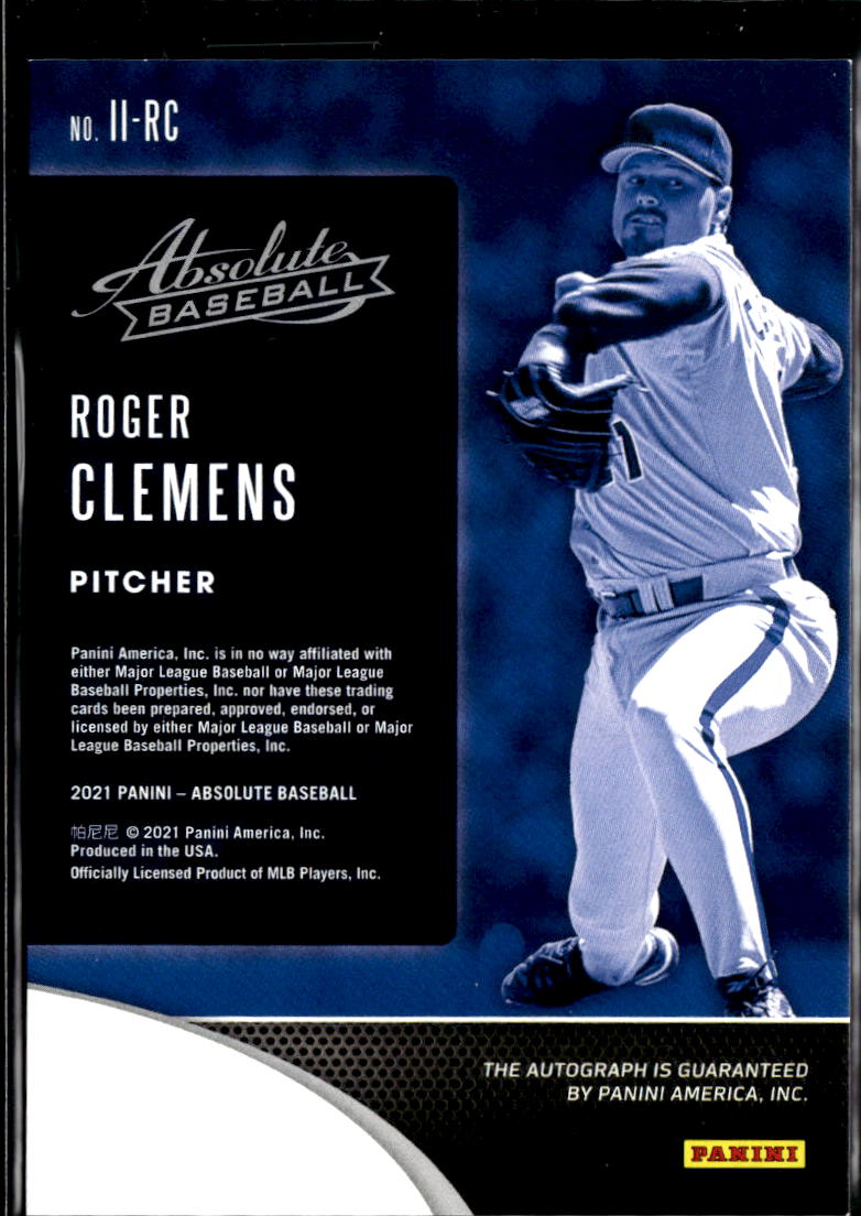 Roger Clemens 2021 Absolute Iconic Ink Auto Autograph 9/25 Toronto Blue Jays