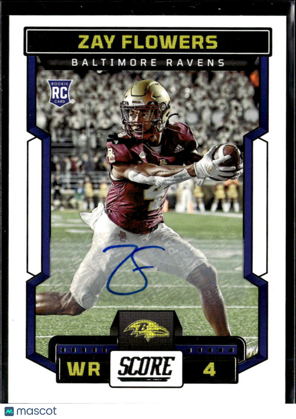 Zay Flowers 2023 Score Auto Autograph Rookie RC Baltimore Ravens