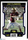 Zay Flowers 2023 Score Auto Autograph Rookie RC Baltimore Ravens