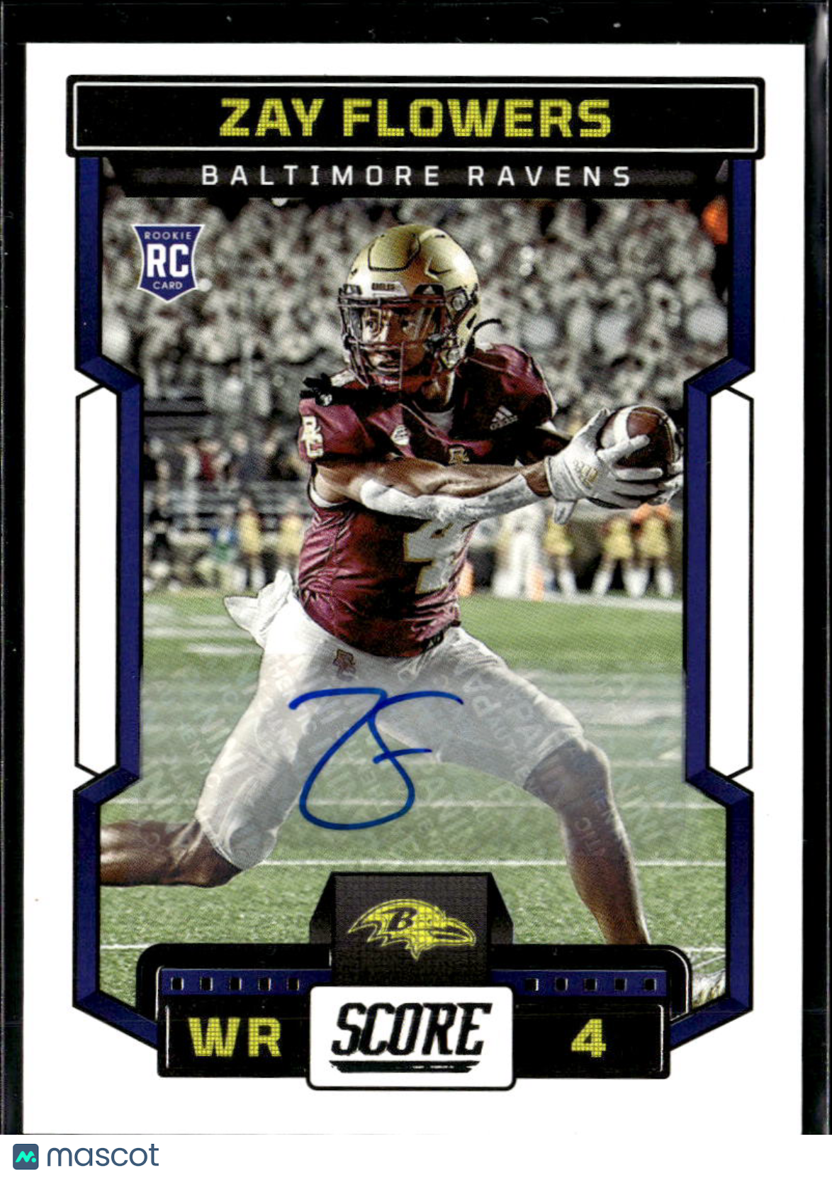 Zay Flowers 2023 Score Auto Autograph Rookie RC Baltimore Ravens