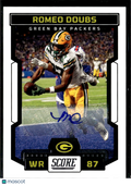 Romeo Doubs 2023 Score Auto Autograph Green Bay Packers Patriots