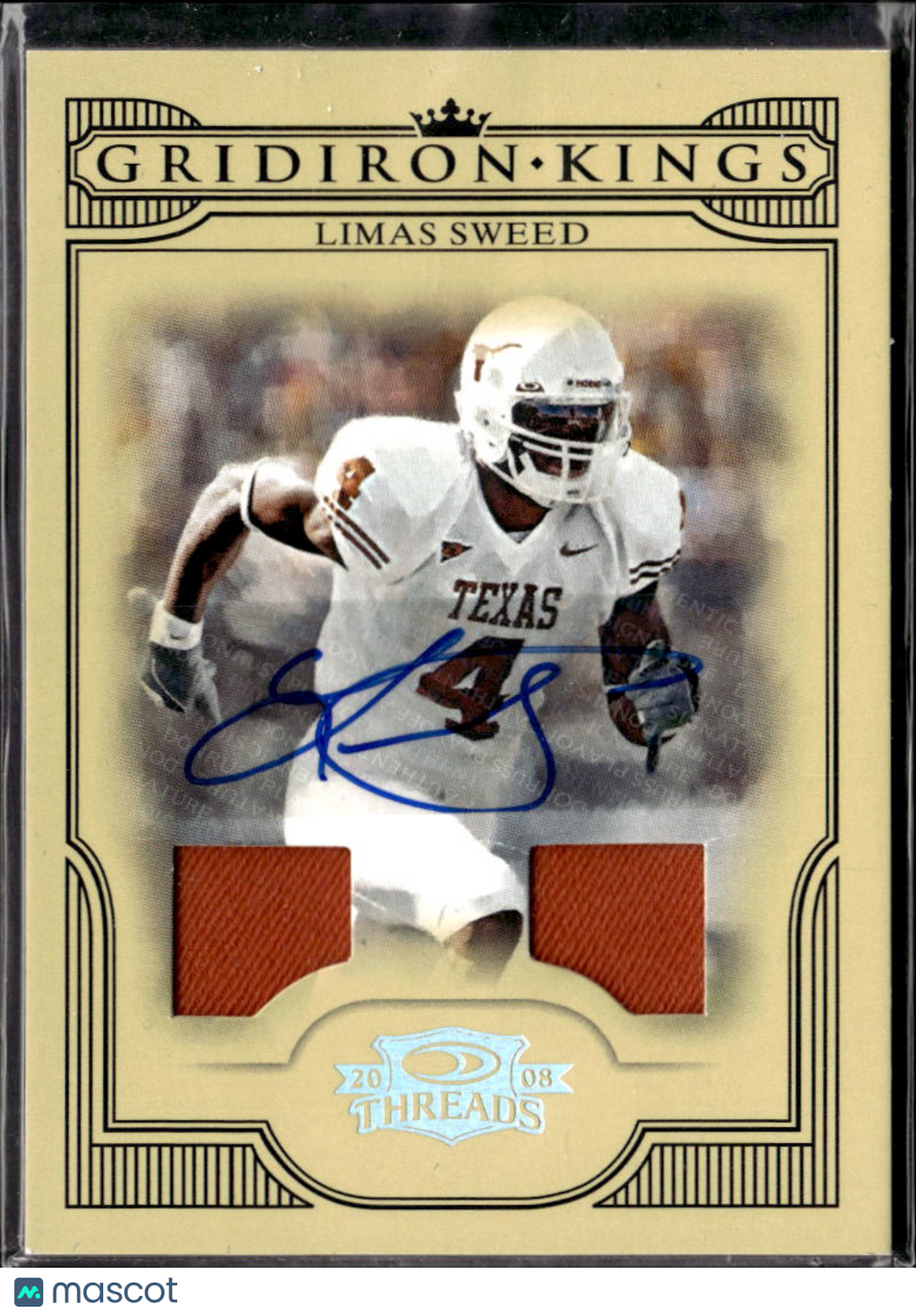 Limas Sweed 2008 Donruss Gridiron King Auto Autograph Patch 1/30 Texas Longhorns