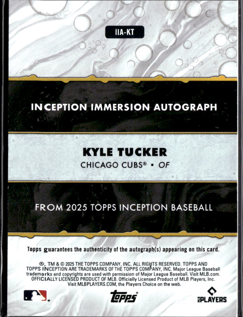 Kyle Tucker 2025 Topps Inception On Card Auto Autograph 1/5 Chicago Cubs