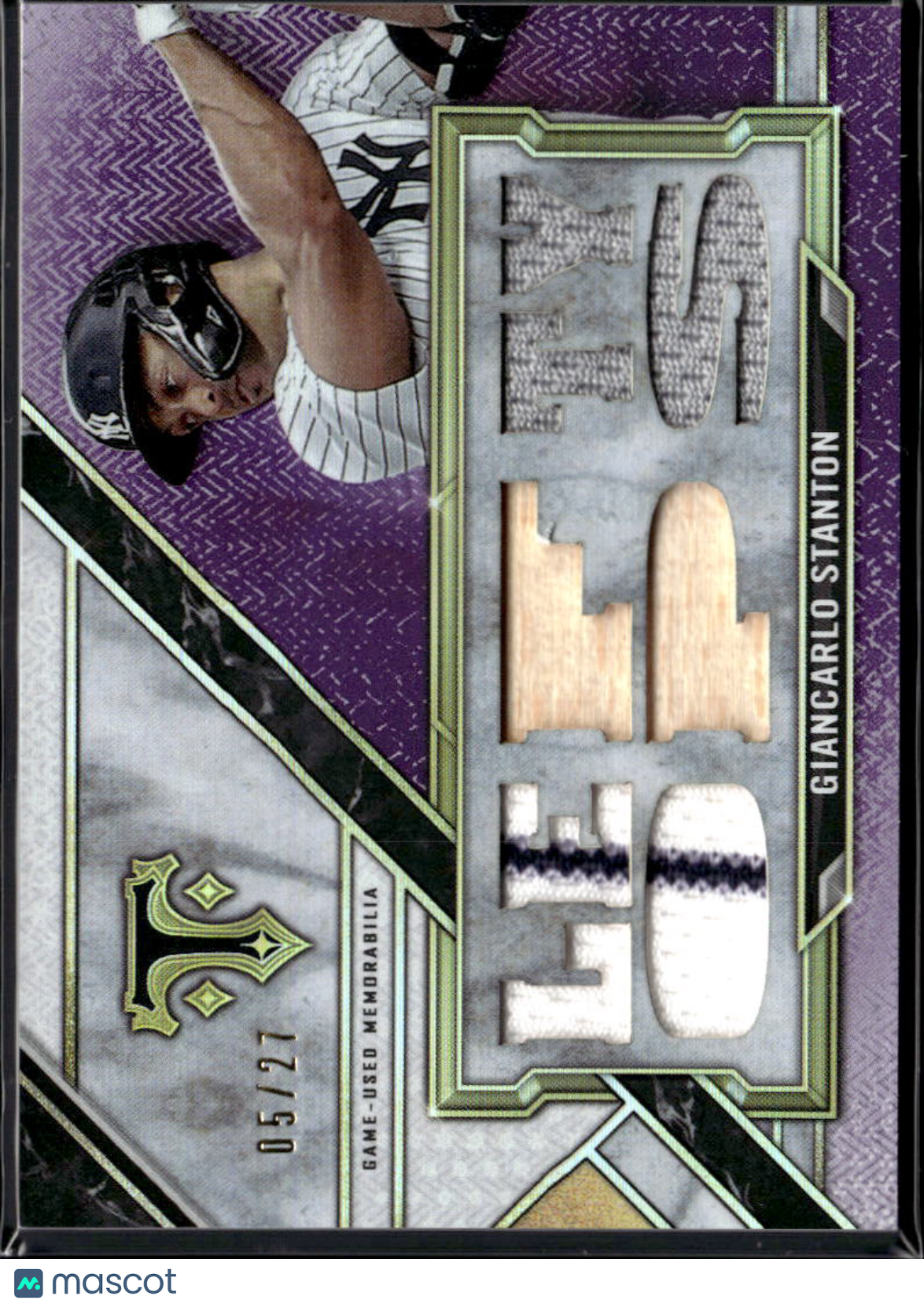 Giancarlo Stanton 2021 Topps Triple Threads Game Worn Patch 5/27 NY Yankees