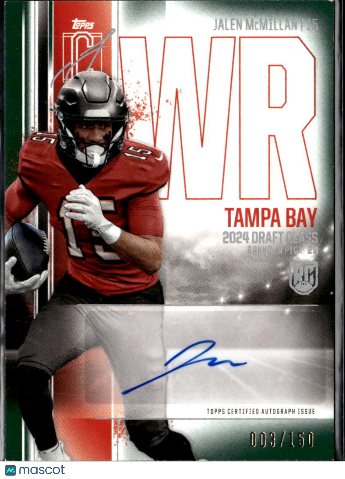 Jalen McMillan 2024 Topps Signature Class Auto Autograph RC 3/150 Buccaneers