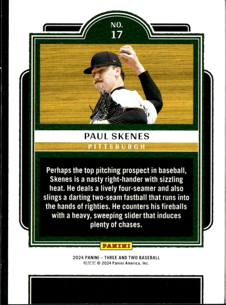 Paul Skenes 2024 Panini Three and Two Baseball RC /99 Pittsburgh Pirates