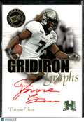Davone Bess 2008 Press Pass Red Ink Auto Autograph RC Hawaii Warriors