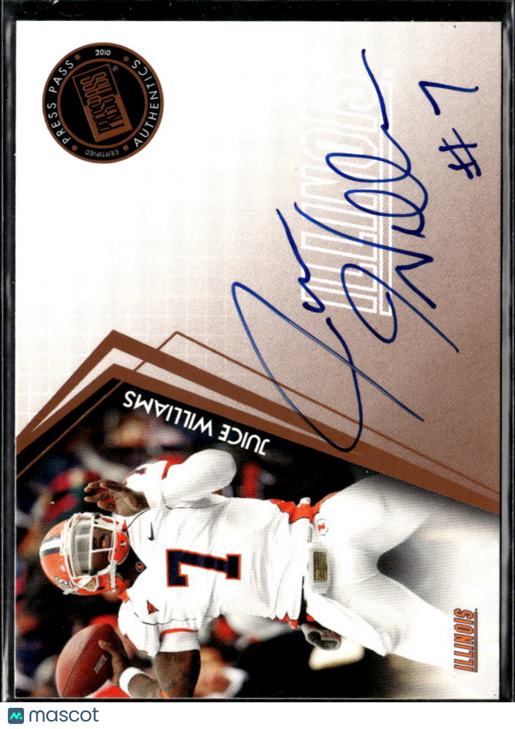 Juice Williams 2010 Press Pass Signings Auto Illinois Fighting Illini