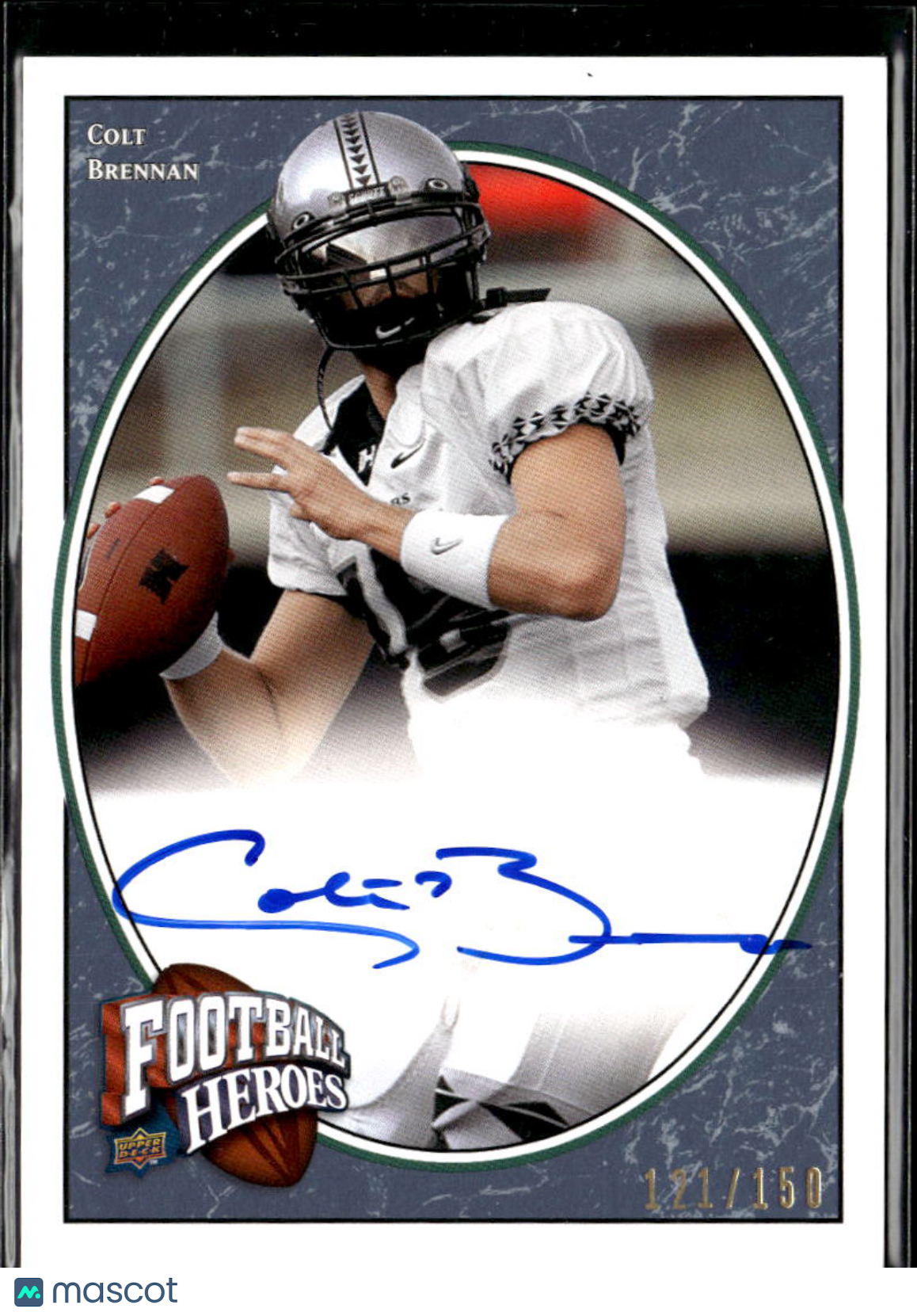 Colt Brennan 2008 Upper Deck On Card Auto Autograph RC Hawaii 121/150