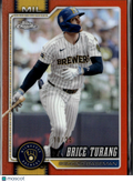 Brice Turang 2026 Topps Chrome Orange Refractor 10/25 Milwaukee Brewers